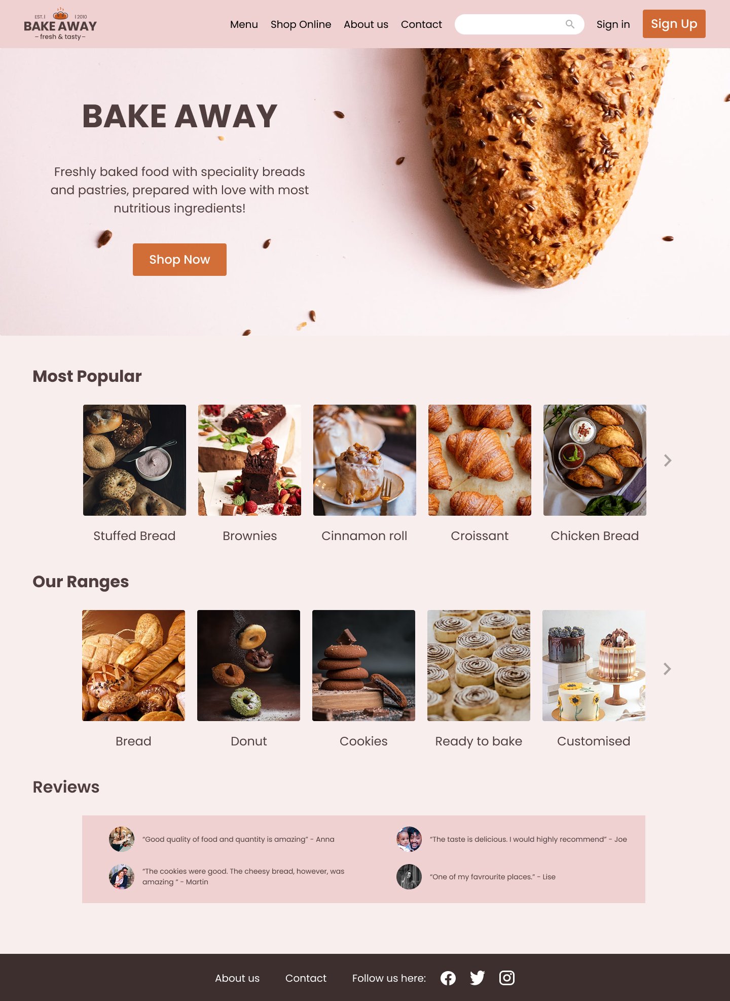 Bake Away — Desktop screen
