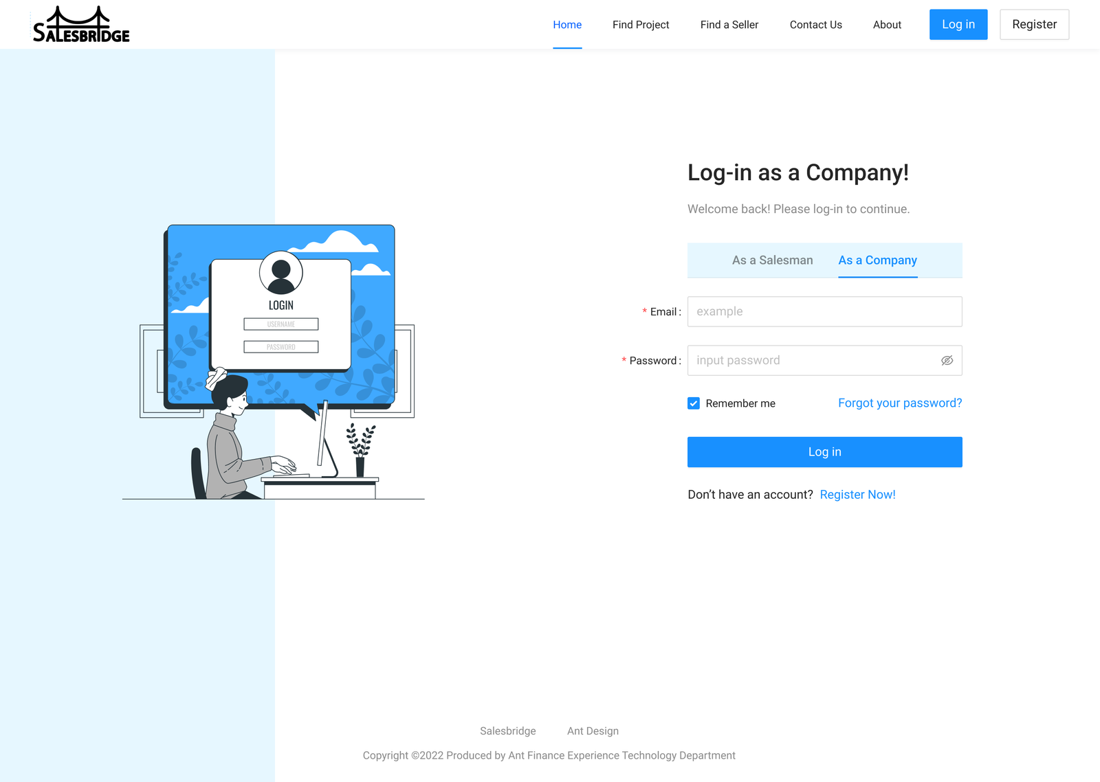 SalesBridge — Company login