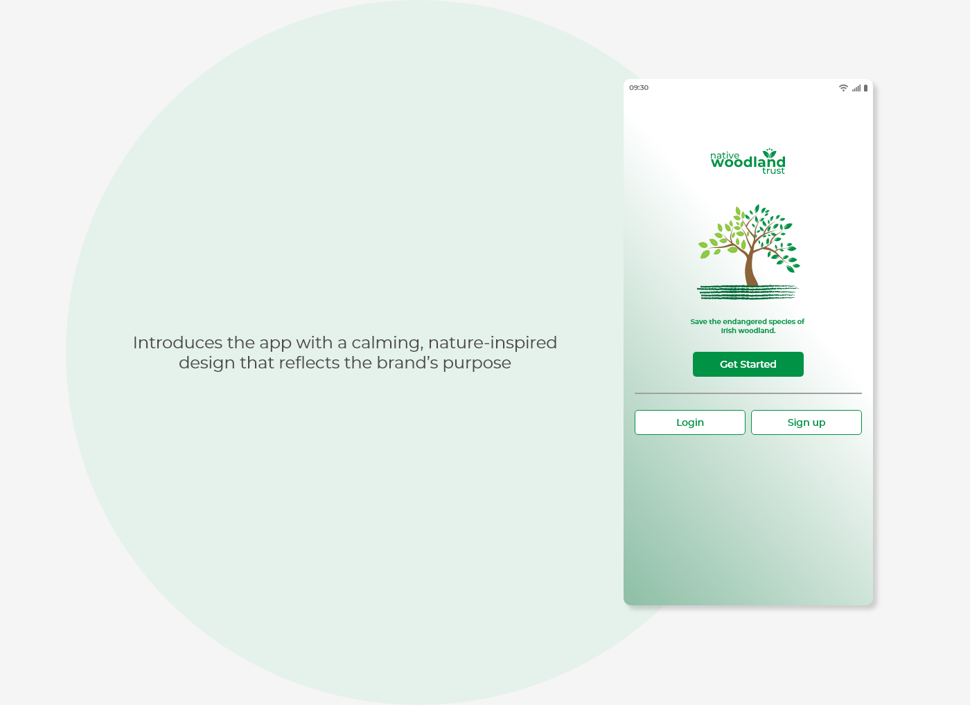 Native Woodland Trust — Home screen
